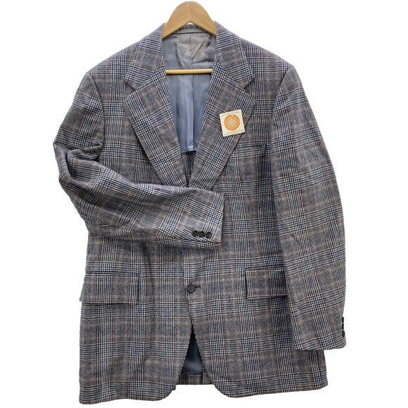 H. Freeman & Son Blazer Men's 44L Grey Glen Plaid Trend Aire Corpcore Jacket - Picture 1 of 16